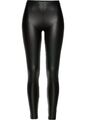 Trendige Lederimitat Leggings Gr. 40/42 Schwarz Damenleggings Hose Pants Neu