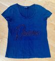 Leichtes Shirt v. ONLY T-Shirt blau m. Nieten Gr. L 42 44