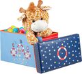 Relaxdays Kinder Sitzbox, Faltbare Aufbewahrungsbox, 50L Stauraum, mit Deckel, M