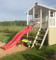 Kinderhaus Toby + WASSERRUTSCHE Spielhaus Gartenhaus Stelzenhaus Holz Haus Tobi