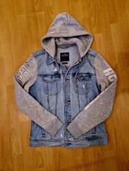 Hollister - Jeans - Jacke - Jeansjacke mit Kapuze / Gr. L / hellblau - blau