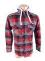 Lee Cooper Herren Hemd Regular Fit langarm rot kariert Hoodie Gr. S (17009)