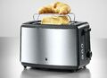 WMF Bueno Toaster, 7 Bräunungsstufen, Edelstahl, 2 Scheiben, Brötchenaufsatz