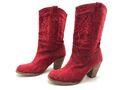 Damen Stiefel Gr. 41 Stiefeletten Halbstiefel Ankle Boots Komfortschuhe Rot