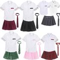 DE Damen Cosplay Uniform Mädchen Schulmädchen Outfit Mini Sailor Anzug Halloween