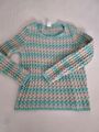 ARTIGIANO Strick PULLOVER 36/38 Made in ITALY Türkis Gemustert Rippmuster