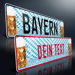 Bayern Schild | Wunschtext | Oktoberfest | Aluminium Namensschild | Kennzeichen