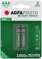 2 x Agfaphoto AAA Micro AKKU für Siemens Gigaset C595 C610A C38H Telefon 950mAh