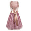 Maria 2 tlg. Damen Dirndl Kleid Dirndlkleid Trachtenkleid Midi Rosa Knielang