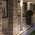 Außenleuchte Stehleuchte Stehlampe Terrasse IP44 silber opal Edelstahl LED 110cm