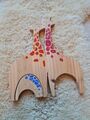 Giraffenfamilie Holz Handarbeit Unikat Deko Giraffe Baby Kind Holzspielzeug