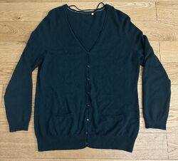 Cardigan Strickjacke von C&A 100% Kaschmir Grün GR.XL Pullover Damen Cashmere 02