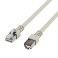 1,5m RJ45 Patchkabel CAT5e SF-UTP doppelt geschirmt grau / LAN DSL / Netzwerk