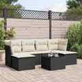 Gartenmöbel Sofa Garnitur Lounge Sitzgruppe 6-tlg. Schwarz Poly Rattan vidaXL