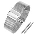 Edelstahl 12. 14. 16. 18. 20. 22. mm Mesh-Uhrenarmband Milanaise Silbern Metall