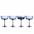 Lyngby Glas Champagner-Schale Vienna 4er Set, Champagnergläser, Glas, Blau 350ml