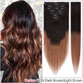 120G Clip In Haar Extensions Remy Echthaar Haarverlängerung 8 Tressen DICK Blond