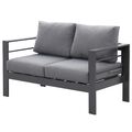 MeXo Gartensofa Aluminum Gartenmöbel Sitzgruppe Gartenset Garten Balkon Grau