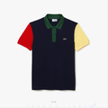 Herren Lacoste Classic Fit Mesh Kurzarm Poloshirt Kontrastfarbe Shirt Tops