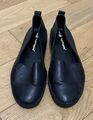 Hush Puppies Halbschuh Damen Slipper feste Schuhe Gr.38 Wie Neu Schwarz leder