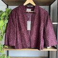 Phase Acht Jacke 18 Aubergine Hänsel Spitze Bolero beschnitten gebraucht