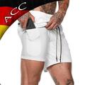 Herren Sport Shorts Laufshorts 2 in 1 Kurze Running Sporthose Fitness Training