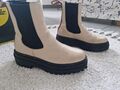 Buffalo Stiefel Gr 37 Schuhe  Stiefeletten Leder Chelsea Schwarz Oder  Beige