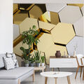 VLIES FOTOTAPETE Tapete Wandbilder XXL Wohnzimmer HEXAGONS 3D Effekt 5143.