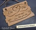 ❤❤ Holz Schild Gravur Eiche Geschenk Liebe Hochzeit Jahrestag HOCHZEITSTAG ❤❤