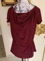 Bluse Shirt 36 Bordeaux Weinrot Pailletten