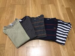 "yigga" 5 Jungen Langarm Shirts Pullover Gr.146/152 versch.Farben gestreift TOPP