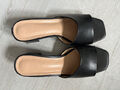 Elegante schwarze Damen Schuhe NEU Gr. 38/39 NEU echtes Leder