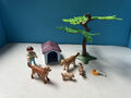 jk - Playmobil - Hundefamilie Junge Eiche Hundehütte Golden Retriever