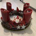 Adventskranz Rot, inkl. LED-Kerzen