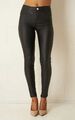 Sexy OKAY Damen Leder Leggings Jeggings - schwarz glänzend Gr.44-46 / XL-XXL