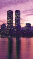 Twin Towers New York Skyline Sonnenuntergang große Wandkunst gerahmt Leinwandbild 20x30"