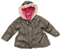 Topolino Winter-Jacke Steppjacke mit Kapuze Fleecefutter Mädchen khaki - Gr. 86