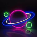 Neon LED Schild Planet Licht Wand Deko Lampe Gaming Setup Leuchte Nachtlicht