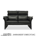 DREIPUNKT Scala | 2er Sofa Leder Schwarz | Klassiker Lounge Design Couch