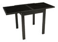 Gartentisch Ausziehtisch Balkontisch Glastisch TORINO Alu Glas schwarz 130x65cm