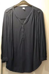 Bluse Gr 52  siehe Maße Blau  3/4 Arm oder  Langarm 