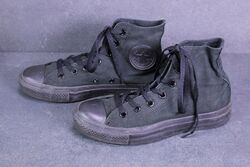 Converse All Star Classic HI Sneaker Chucks Gr. 37,5 schwarz mono Canvas CH3-468