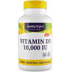 Healthy Origins, Vitamin D3 Depot, 10000IU, 360 Weichkapseln - Blitzversand