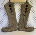 UGG Boots Damen UK 6,5 EUR 39 Damen Cardy Strick Beige Knopf Kniehohe Stiefel