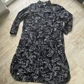 ANGEL of STYLE Kleid Maxikleid Hemdblusenkleid Druck schwarz weiß Gr 44 NEU