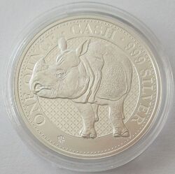 Saint Helena 1 Pound 2022 Cash India Wildlife Nashorn 1 Oz Silber