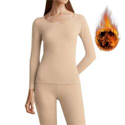 Damen Frauen Winter Warm Thermo Unterhemd Set Langarm Thermounterwäsche Hose DE