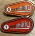 Bikeability Badges Level 1 und 2 rot und orange neu