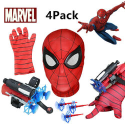 Kinder 3D Spiderman Kostüm Maske W/Spider-Man Kostüm Handschuh Web Shooter DE