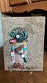 Vintage Kachina Puppe handbemalt Original Relief Plakette des schwarzen Ogers